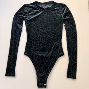 GOOD AMERICAN Flocked Mesh Bodysuit